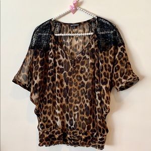 Express leopard top